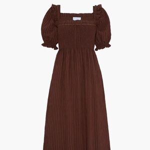 The Scarlett Nap Dress - Medium - Chocolate Tonal Seersucker
